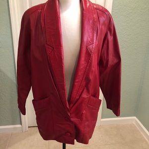 Vintage Genuine Red Leather Jacket